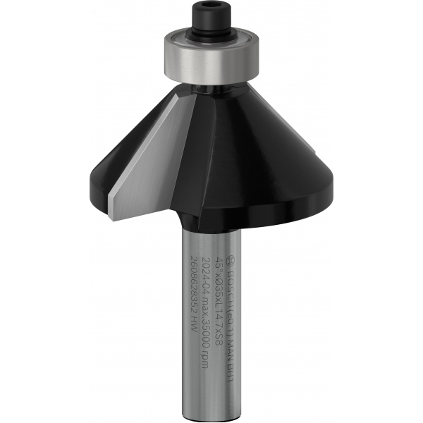 imagine Bosch - PRO - Freza de fatetat,  11x15x56 mm, 45 grade, tija 8 mm