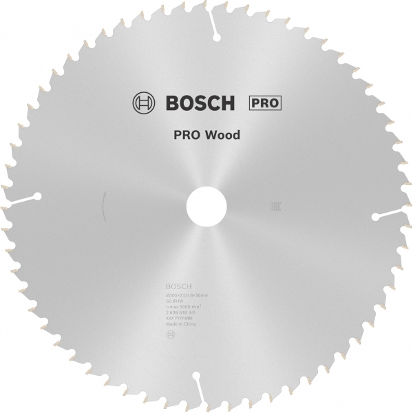 imagine Bosch - PRO Wood - Panza fierastrau circular, lemn, 305x30x2.5 mm, 60 dinti