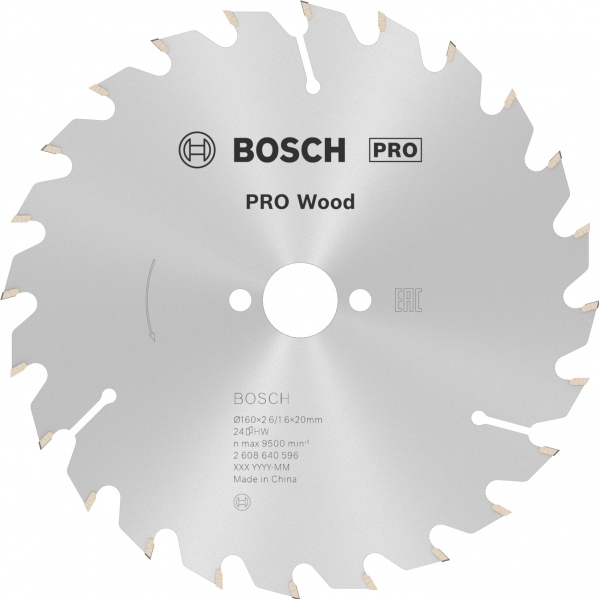 imagine Bosch - PRO Wood - Panza fierastrau circular, lemn, 160x20/16x2.6 mm, 24 dinti