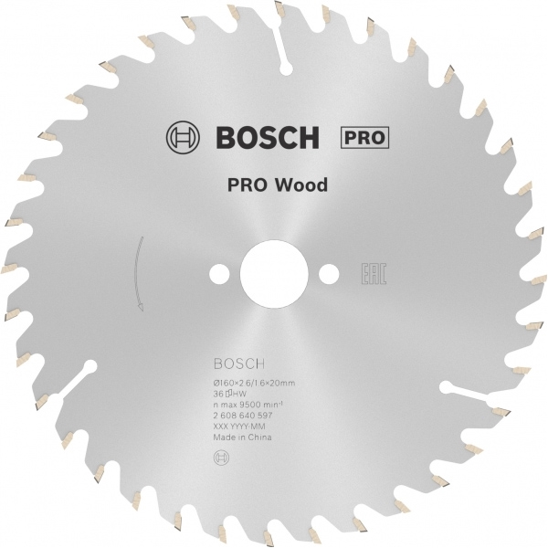 imagine Bosch - PRO Wood - Panza fierastrau circular, lemn, 160x20/16x2.6 mm, 36 dinti