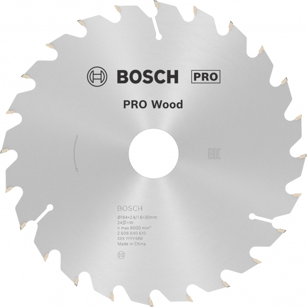 imagine Bosch - PRO Wood - Panza fierastrau circular, lemn, 184x30x2.6 mm, 24 dinti