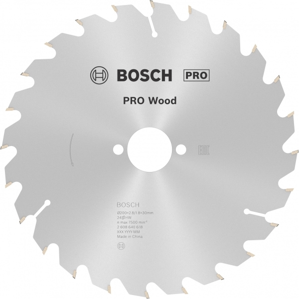 imagine Bosch - PRO Wood - Panza fierastrau circular, lemn, 200x30x2.8 mm, 24 dinti
