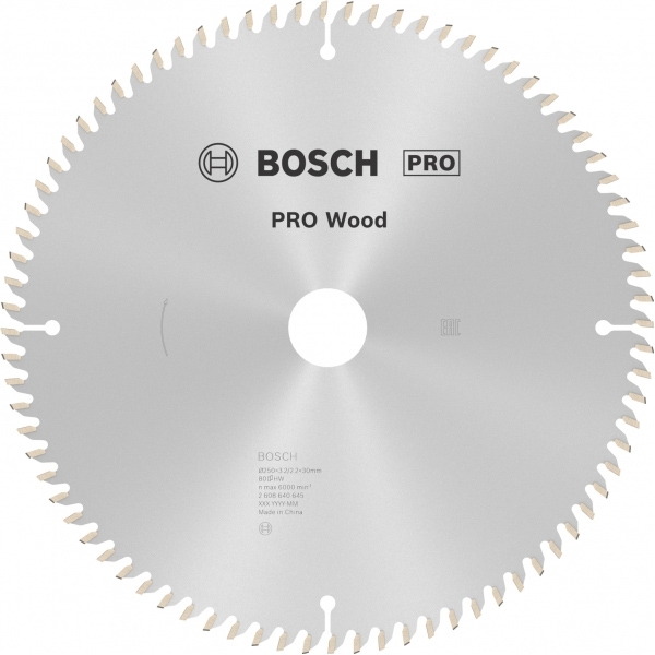 imagine Bosch - PRO Wood - Panza fierastrau circular, lemn, 250x30x3.2 mm, 80 dinti