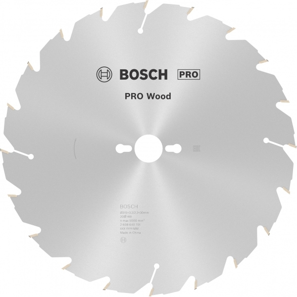 imagine Bosch - PRO Wood - Panza fierastrau circular, lemn, 315x30x3.2 mm, 20 dinti