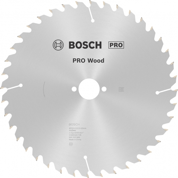 imagine Bosch - PRO Wood - Panza fierastrau circular, lemn, 250x30x3.2 mm, 40 dinti