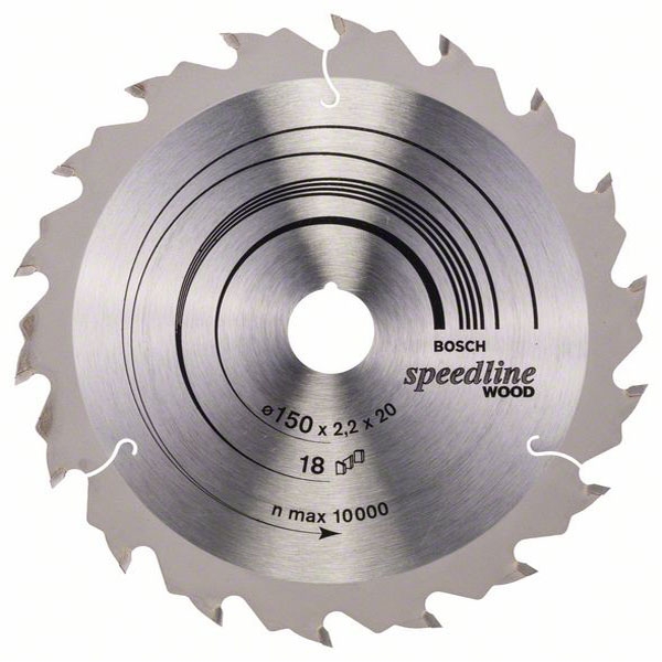 imagine Bosch - Speedline Wood - Panza fierastrau circular, lemn, 150x20x2 mm, 18 dinti