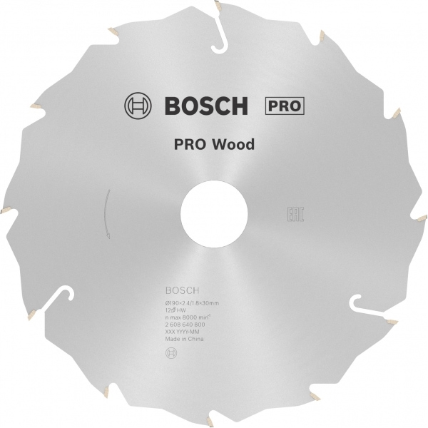 imagine Bosch - PRO Wood - Panza fierastrau circular, lemn, 190x30x2.4 mm, 12 dinti