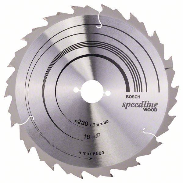imagine Bosch - Speedline Wood - Panza fierastrau circular, lemn, 230x30x2.4 mm, 18 dinti
