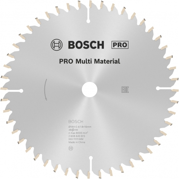 imagine Bosch - PRO Multi Material - Panza fierastrau circular, multimaterial, 184x16x2.4 mm, 48 dinti