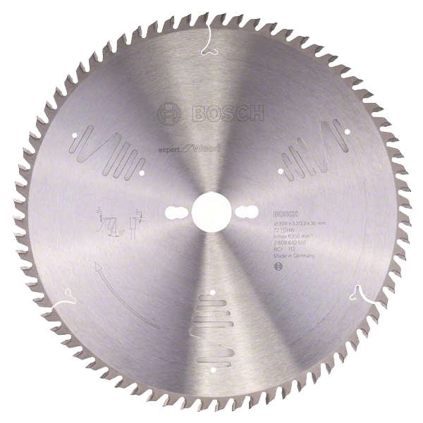 imagine Bosch - Expert for Wood - Panza fierastrau circular, lemn, 300x30x3.2 mm, 72 dinti