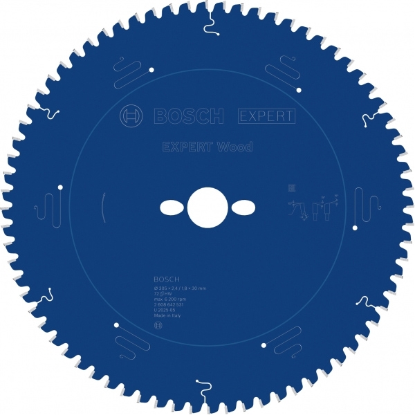imagine Bosch - EXPERT Wood - Panza fierastrau circular, lemn, 305x30x2.4 mm, 72 dinti