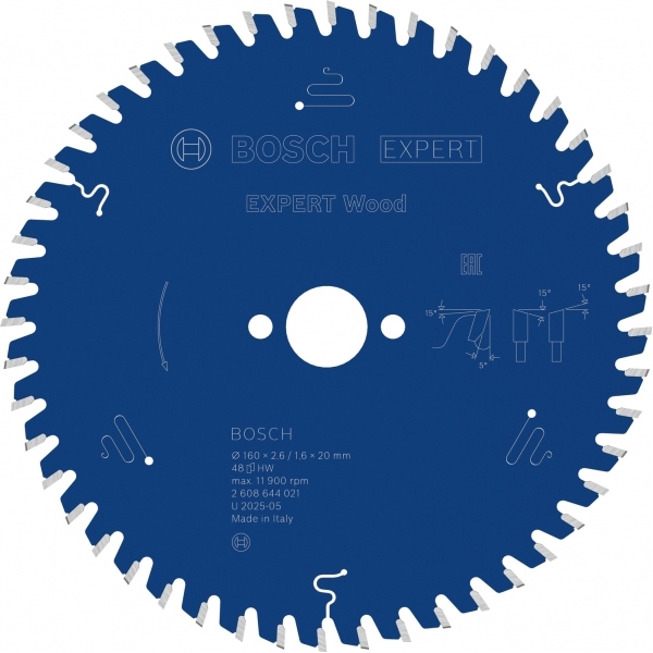 imagine Bosch - EXPERT Wood - Panza fierastrau circular, lemn, 160x20x2.6 mm, 48 dinti