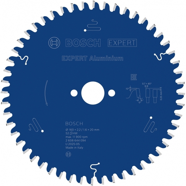 imagine Bosch - EXPERT Aluminium - Panza fierastrau circular, aluminiu, 160x20x2.2 mm, 52 dinti