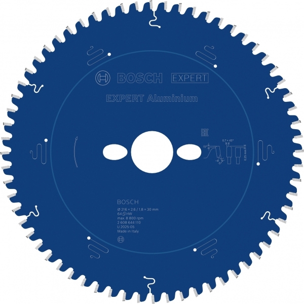 imagine Bosch - EXPERT Aluminium - Panza fierastrau circular, aluminiu, 216x30x2.6 mm, 64 dinti