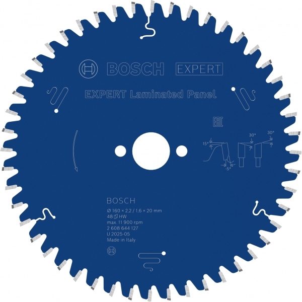 imagine Bosch - EXPERT Laminated Panel - Panza fierastrau circular, panouri laminate, 160x20x2.2 mm, 48 dinti