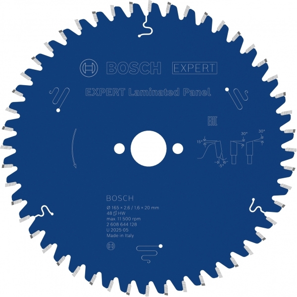 imagine Bosch - EXPERT Laminated Panel - Panza fierastrau circular, panouri laminate, 165x20x2.6 mm, 48 dinti