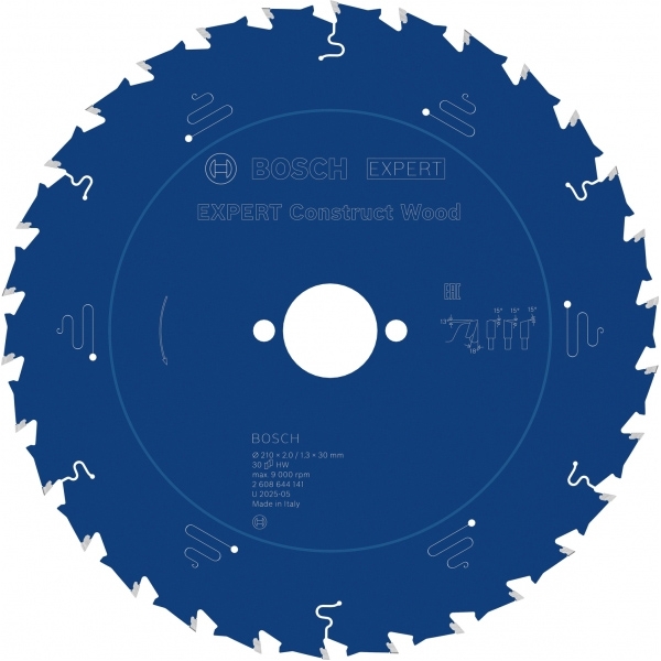 imagine Bosch - EXPERT Construct Wood - Panza fierastrau circular, lemn cu cuie, 210x30x2 mm, 30 dinti
