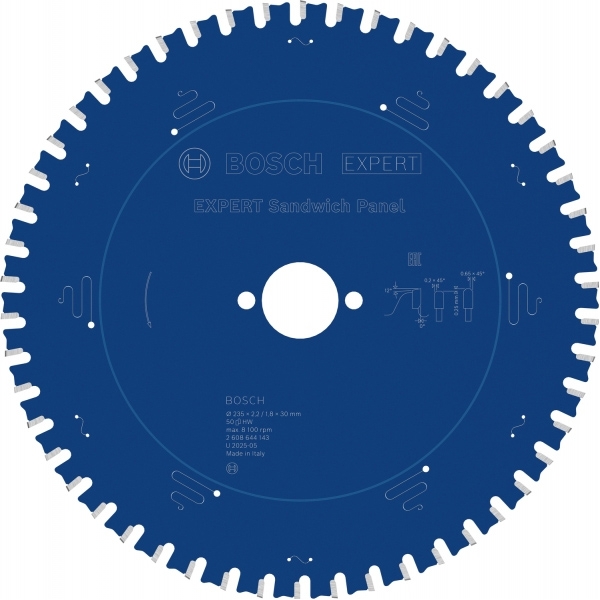 imagine Bosch - EXPERT Sandwich Panel - Panza fierastrau circular, panouri sandwich, 235x30x2.2 mm, 50 dinti