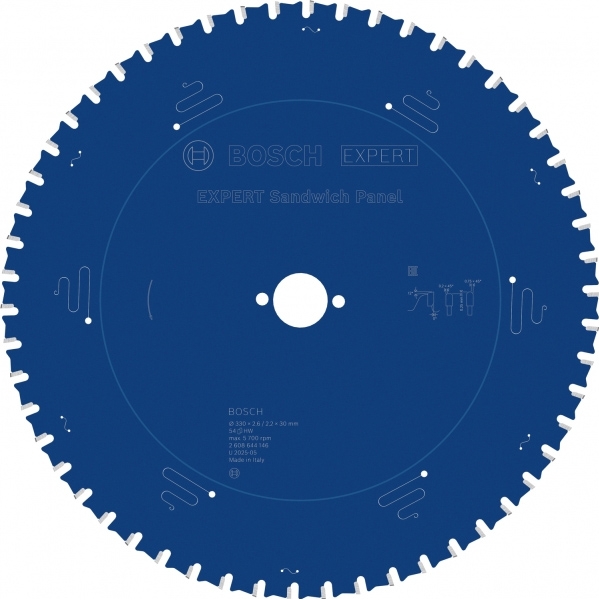 imagine Bosch - EXPERT Sandwich Panel - Panza fierastrau circular, panouri sandwich, 330x30x2.6 mm, 54 dinti