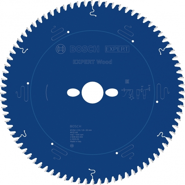 imagine Bosch - EXPERT Wood - Panza fierastrau circular, lemn, 254x30x2.6 mm, 80 dinti