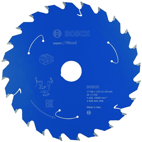 imagine Bosch - Expert for Wood - Panza fierastrau circular, lemn, 136x20x1.5 mm, 24 dinti