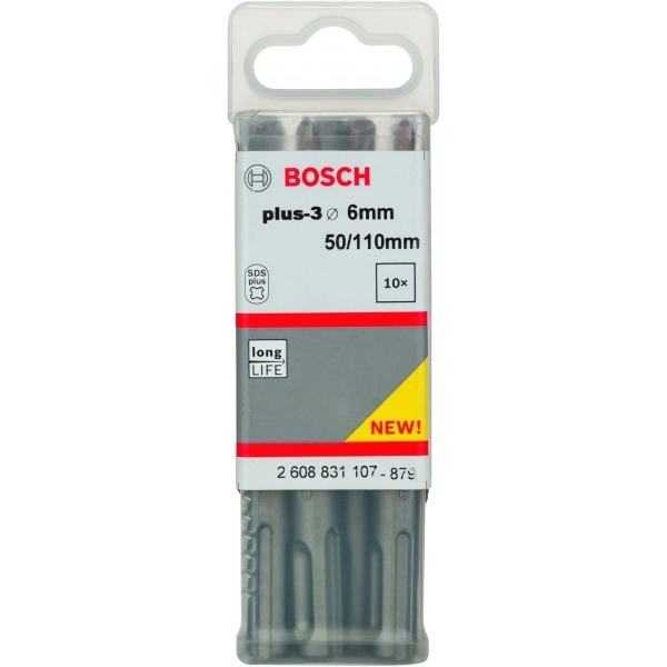 imagine Bosch - Plus-3 - Set burghie SDS-Plus, 6  mm, 10 bucati