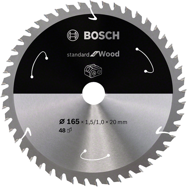 imagine Bosch - Standard for Wood - Panza fierastrau circular, lemn, 165x20x1.5 mm, 48 dinti