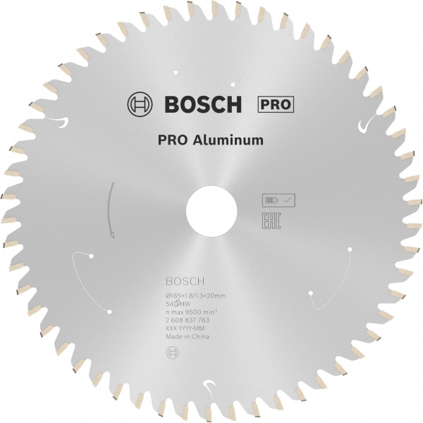 imagine Bosch - PRO Aluminium cordless - Panza fierastrau circular, aluminiu, 165x20x1.8 mm, 54 dinti