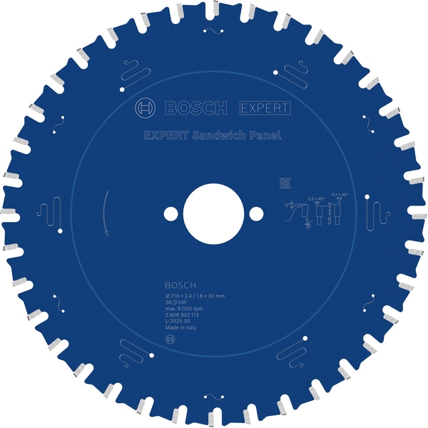 imagine Bosch - EXPERT Sandwich Panel - Panza fierastrau circular, panouri sandwich, 210x30x2.4 mm, 36 dinti