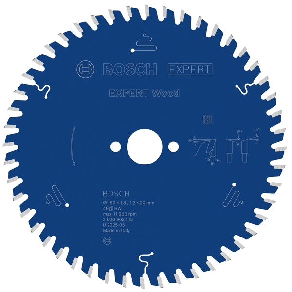 imagine Bosch - EXPERT Wood - Panza fierastrau circular, lemn, 160x20x1.8 mm, 48 dinti