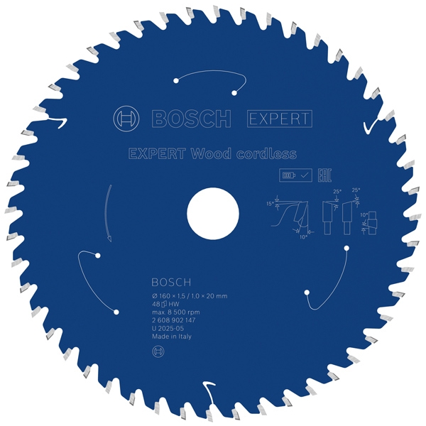 imagine Bosch - EXPERT Wood cordless - Panza fierastrau circular, lemn, 160x20x1.5 mm, 48 dinti