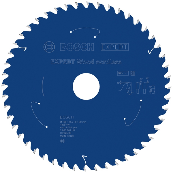 imagine Bosch - EXPERT Wood cordless - Panza fierastrau circular, lemn, 190x30x1.5 mm, 48 dinti