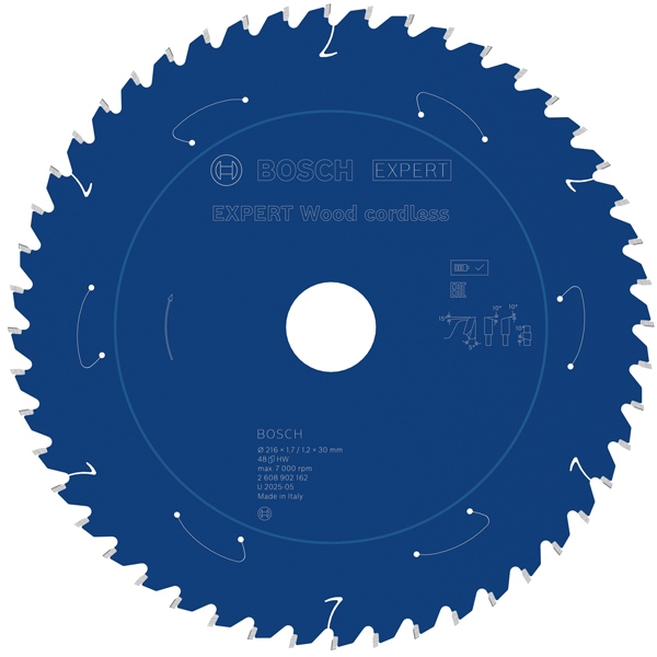 imagine Bosch - EXPERT Wood cordless - Panza fierastrau circular, lemn, 216x30x1.7 mm, 48 dinti