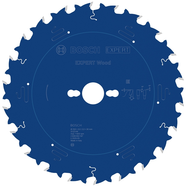 imagine Bosch - EXPERT Wood - Panza fierastrau circular, lemn, 250x30x3.2 mm, 22 dinti