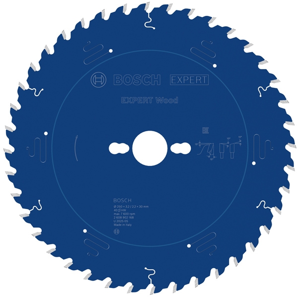imagine Bosch - EXPERT Wood - Panza fierastrau circular, lemn, 250x30x3.2 mm, 40 dinti
