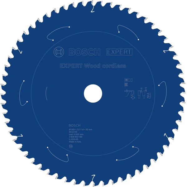 imagine Bosch - EXPERT Wood cordless - Panza fierastrau circular, lemn, 305x30x2.2 mm, 60 dinti