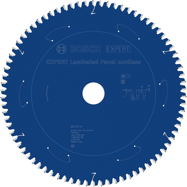 imagine Bosch - EXPERT Laminated Panel cordless - Panza fierastrau circular, panouri laminate, 254x30x2.6 mm, 78 dinti
