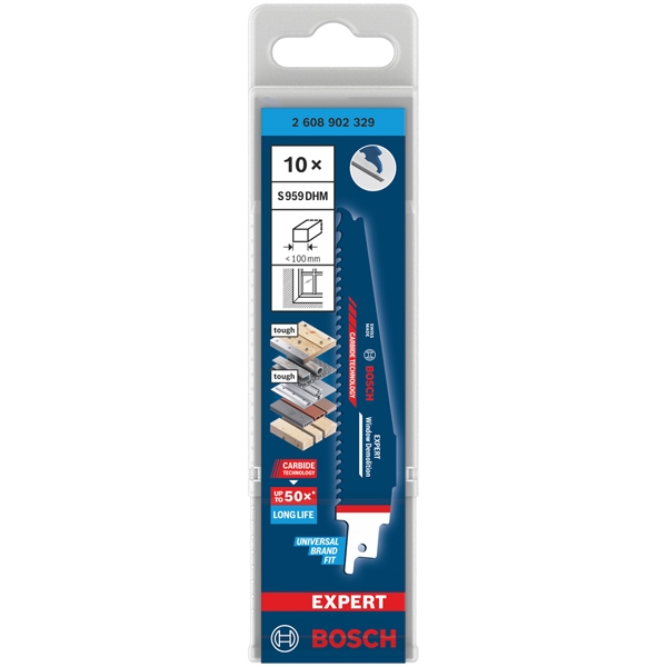imagine Bosch - EXPERT Window Demolition S959DHM - Set panze fierastrau sabie, CT, 150 mm, 6 dinti/inch, dantura standard, 10 bucati