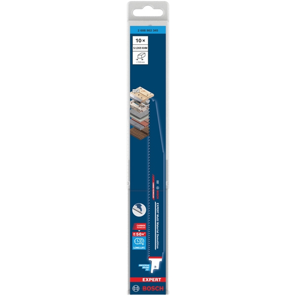 imagine Bosch - EXPERT Multi Material Demolition S1269XHM - Set panze fierastrau sabie, CT, 300 mm, 5-7 dinti/inch, dantura progresiva, 10 bucati
