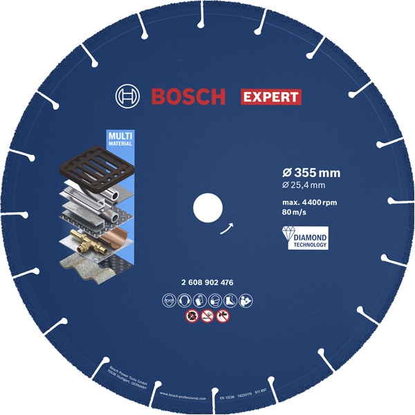 imagine Bosch - EXPERT Metal - Disc diamantat de taiere segmentat,  355x25.4x- mm, taiere uscata