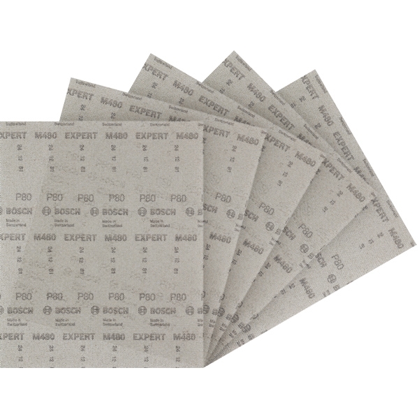 imagine Bosch - EXPERT M480 - Set plase de slefuit, 230x280, granulatie 80, 5 bucati