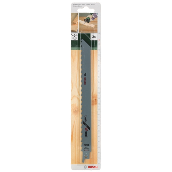 Bosch - S 1111 K - Set panze fierastrau sabie, HCS, 228 mm, 3 dinti/inch, dantura standard, 2 bucati