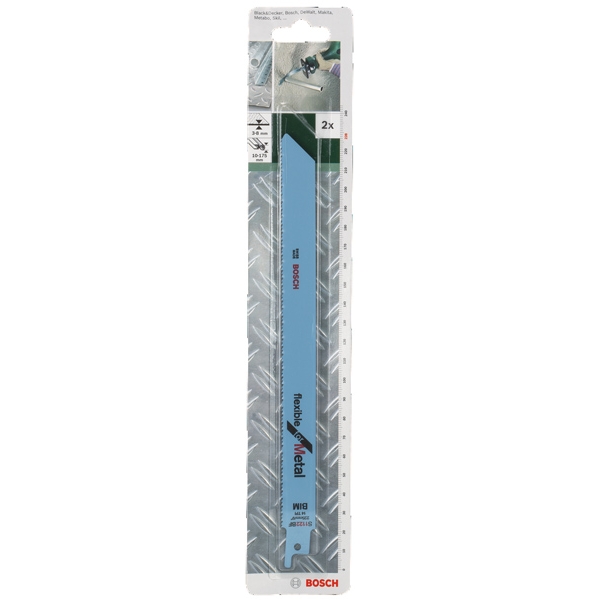 imagine Bosch - S 1122 BF - Set panze fierastrau sabie, bimetal, 228 mm, 14 dinti/inch, dantura standard, 2 bucati