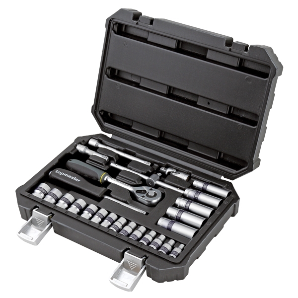 imagine Topmaster - 339106 - Set capete chei tubulare, 4-14  mm, patrat 1/4 inch, 25 bucati