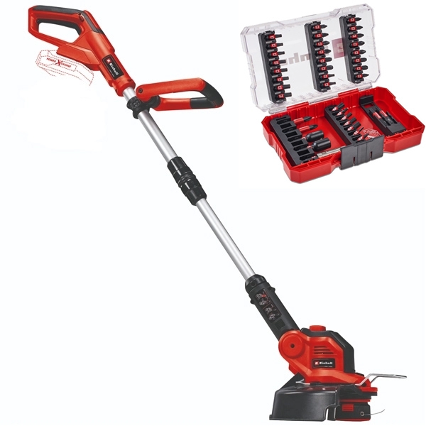 imagine Einhell - GE-CT 18/28 Li PXC + M-CASE - Trimmer gazon fara acumulatori si incarcator, Li-Ion, 18 V, - Ah, 280 mm, cap cu fir + Set capete de insurubar
