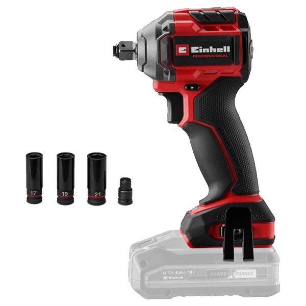 imagine Einhell - TP-CW 18/260-C Li BL PXC - Masina de insurubat cu impact fara acumulatori si incarcator, Li-Ion, 18 V, - Ah, patrat 1/2 inch, 260 Nm, -, acc