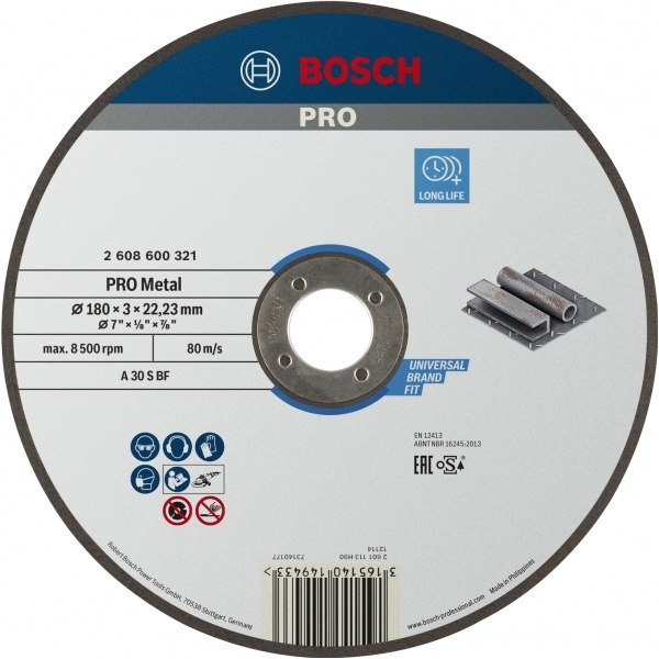 imagine Bosch - PRO Metal - Set discuri taiere metal, 180x22.2x3 mm, 50 buc