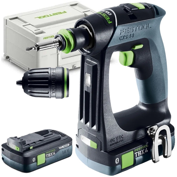 imagine Festool - CXS 18 TBX 4,0 I-Plus - Masina de gaurit si insurubat cu 2 acumulatori si incarcator, Li-Ion, 18 V, 4 Ah, 40 Nm, valiza speciala, accesorii