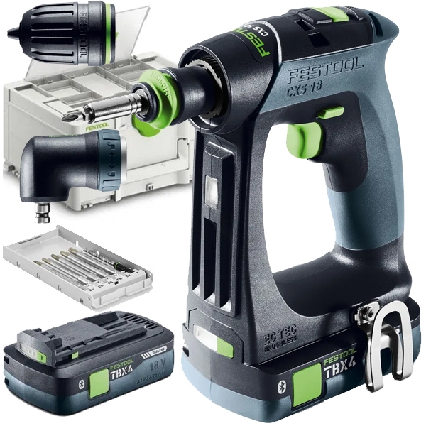 imagine Festool - CXS 18 TBX 4,0 I-Set - Masina de gaurit si insurubat cu 2 acumulatori si incarcator, Li-Ion, 18 V, 4 Ah, 40 Nm, valiza speciala, accesorii