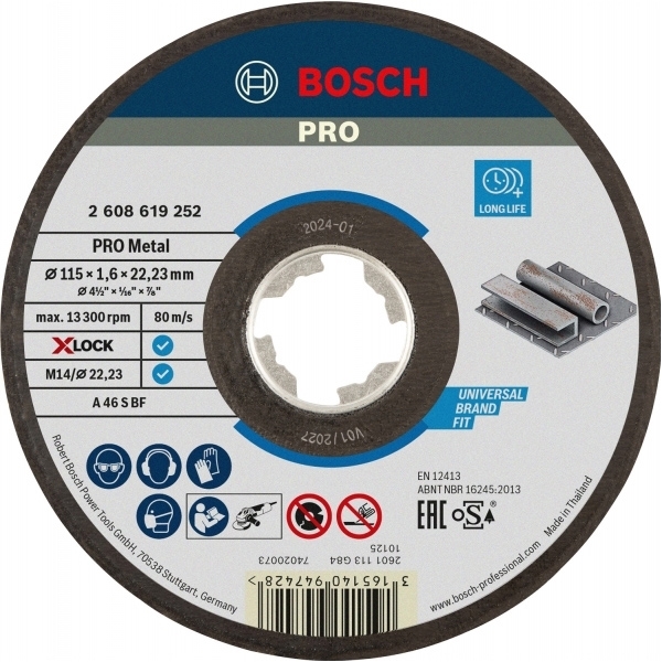 imagine Bosch - PRO Metal - Set discuri taiere metal, 115x22.2x1.6 mm, 5 buc
